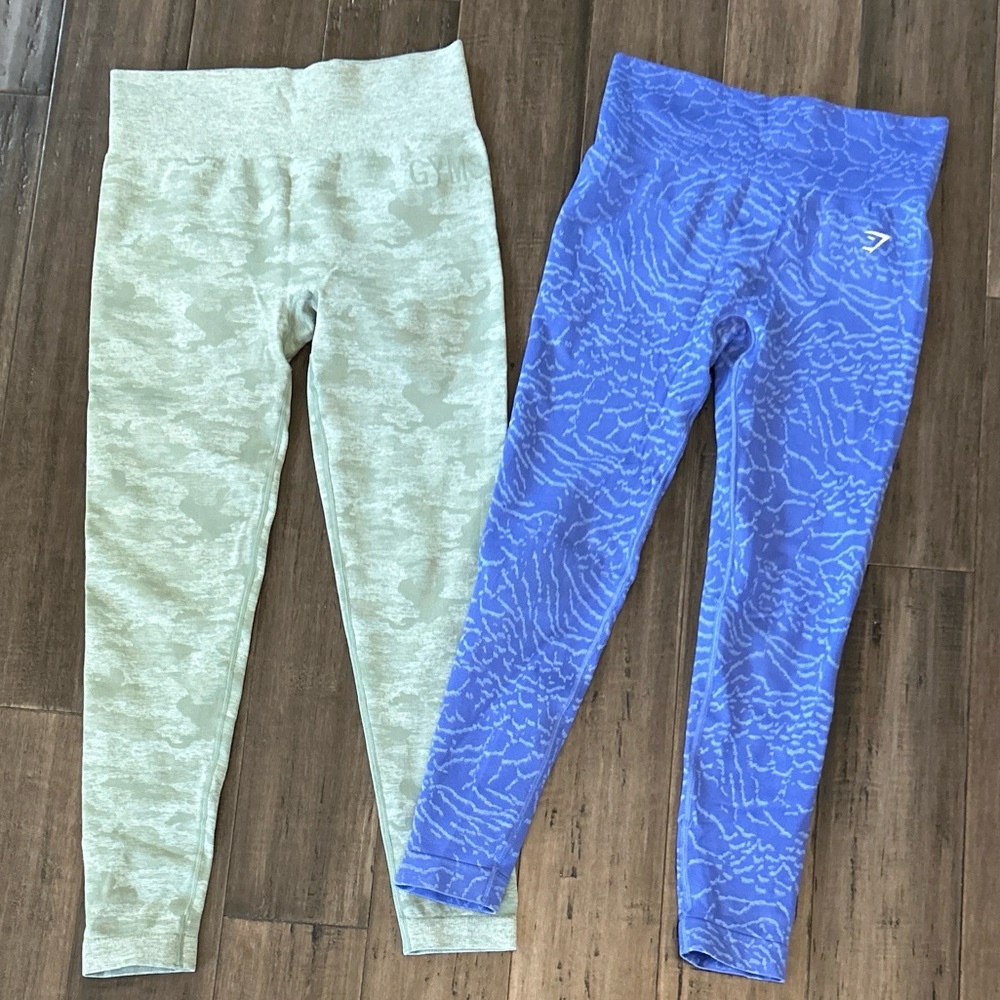 Gymshark Women's Leggings - Gray and Blue
